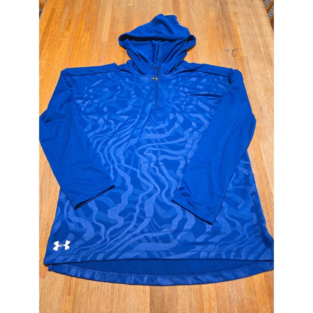 Under Armour Women Small Blue HeatGear Quarter‎ Zip Lightweight Pullover Hoodie